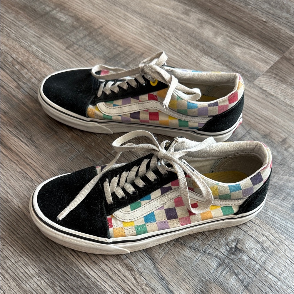 Colorful Checkered Vans euro 38.5